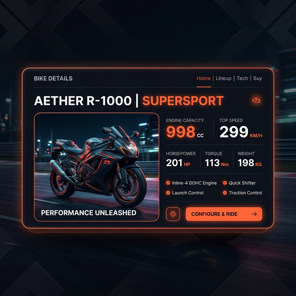 Indian Bikes Web App Layout
